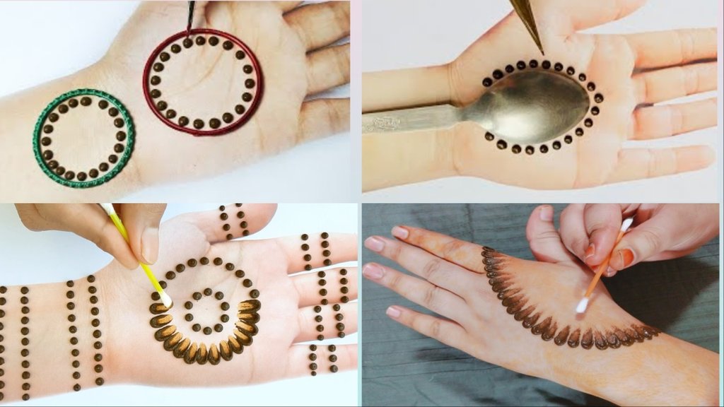 Sawan 2024 Mehndi design with earbuds spoon bangle to fork