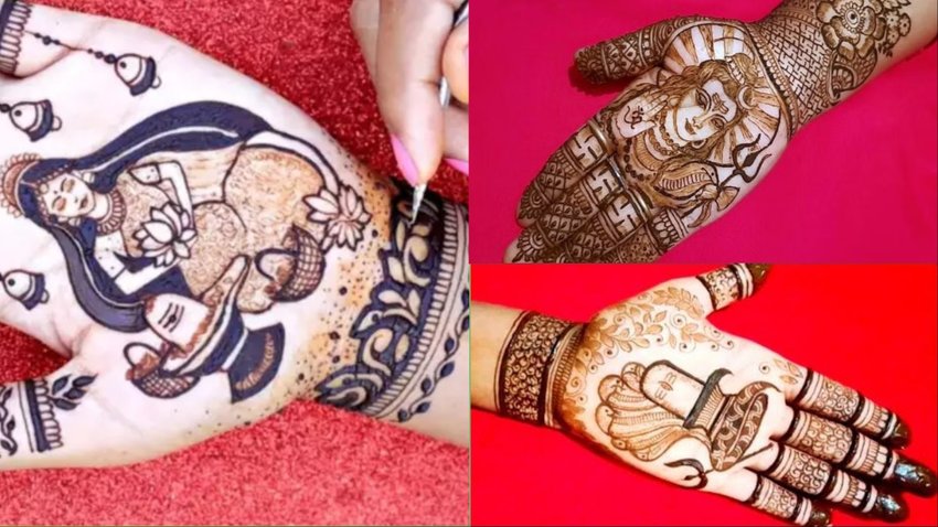 hariyali teej 2024 Shiv Mehndi design