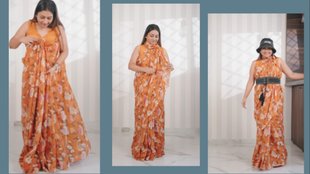 unconventional saree look