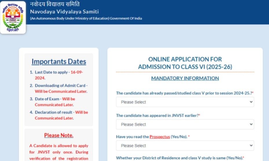 nvs class 6 admission, nvs class 6 admission 2025
