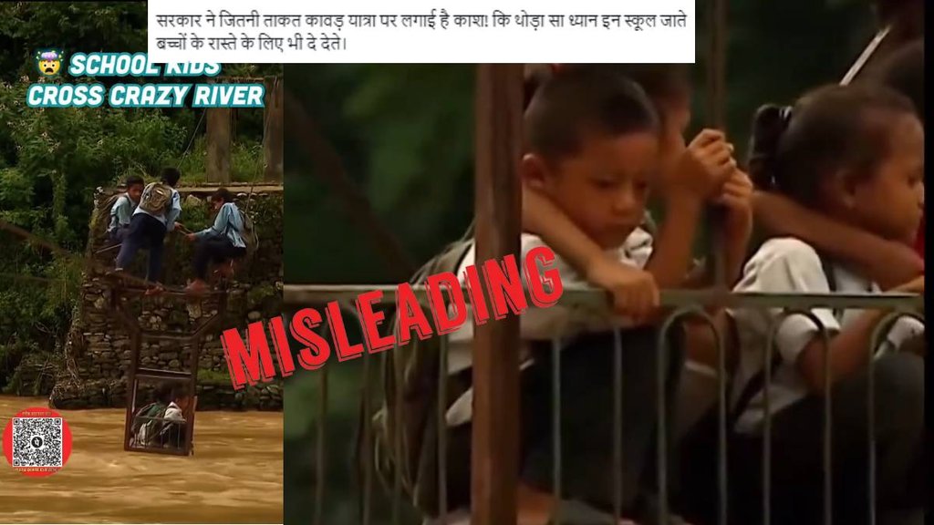 Misleading claim of students crossing river to reach school