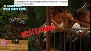 Misleading claim of students crossing river to reach school