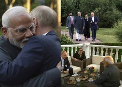 Who is this woman seen with PM Modi and Putin in Russia