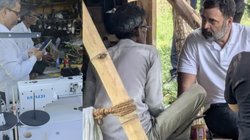 राहुल गांधी ने पूरा किया वादा, सुल्तानपुर के मोची रामचैत को भेजी सिलाई मशीन