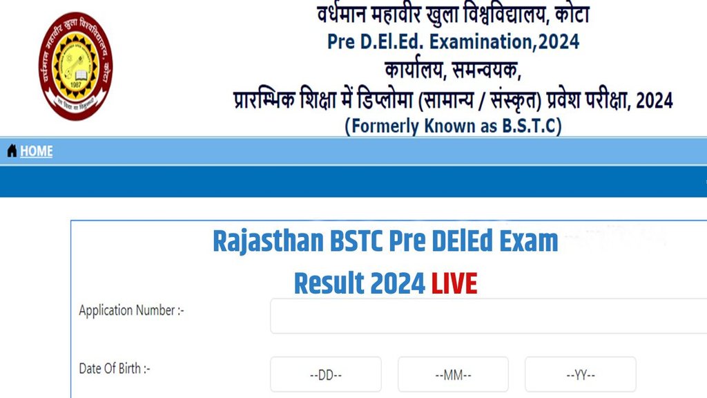 Rajasthan BSTC Result 2024, Pre D.El.Ed Exam 2024