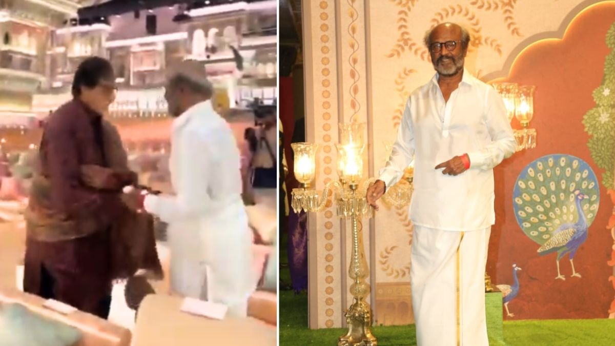 South Adda, Rajinikanth, Rajinikanth touches Amitabh Bachchan feet