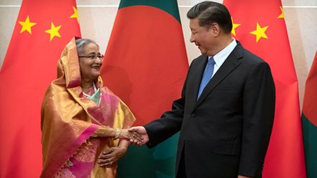 बांग्लादेश की प्रधानमंत्री शेख हसीना और चीन के राष्ट्रपति शी जिनपिंग। (फाइल फोटो)