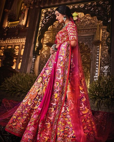 radhika merchant lehenga with Jayasri painting