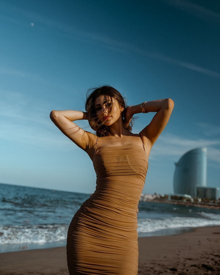 Mouni Roy off-shoulder gown