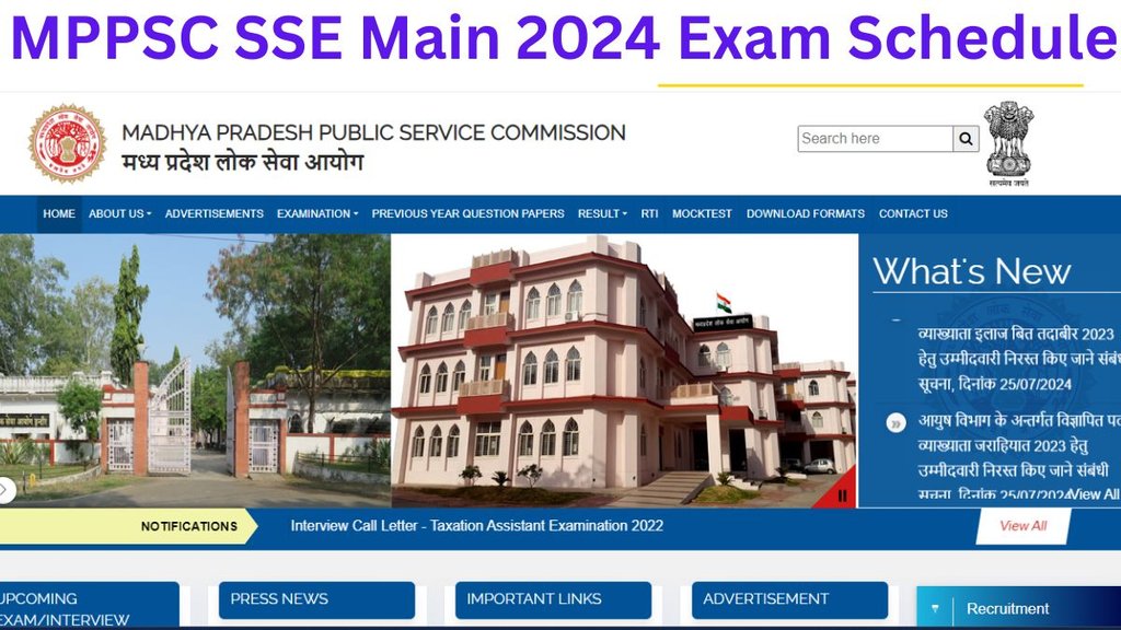 mppsc sse main 2024 exam schedule, mppsc sse main 2024 exam schedule link