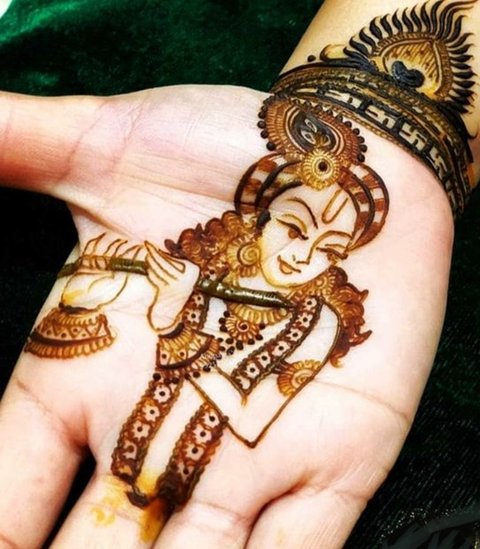 Mehndi designs for Krishna Janmashtami