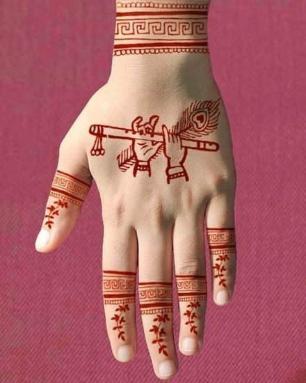 Krishna inspired Mehndi patterns