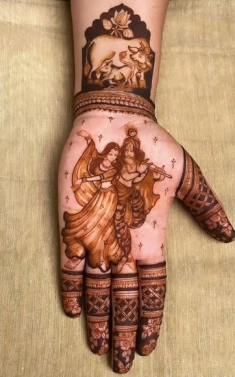 Radha Krishna Mehndi patterns