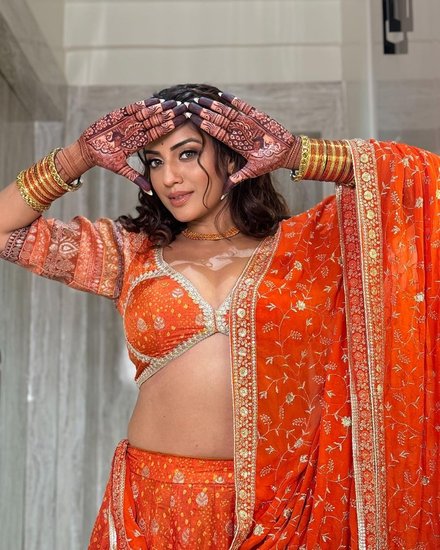 Akshara Singh Teej Look
