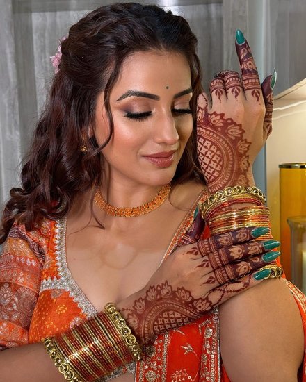 Akshara Singh Teej Look