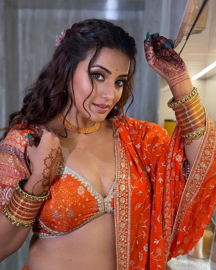 Akshara Singh Teej Look