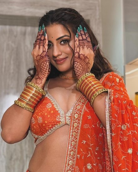 Akshara Singh Teej Look