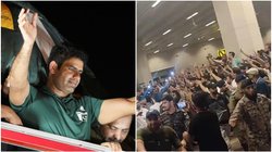 अरशद नदीम के स्वागत के लिए जुटी भयंकर भीड़, खिलाड़ी को एयरपोर्ट से बाहर निकालने में सुरक्षाकर्मियों के छूटे पसीने