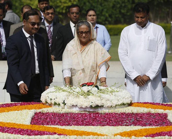 Where is Sheikh Hasina
