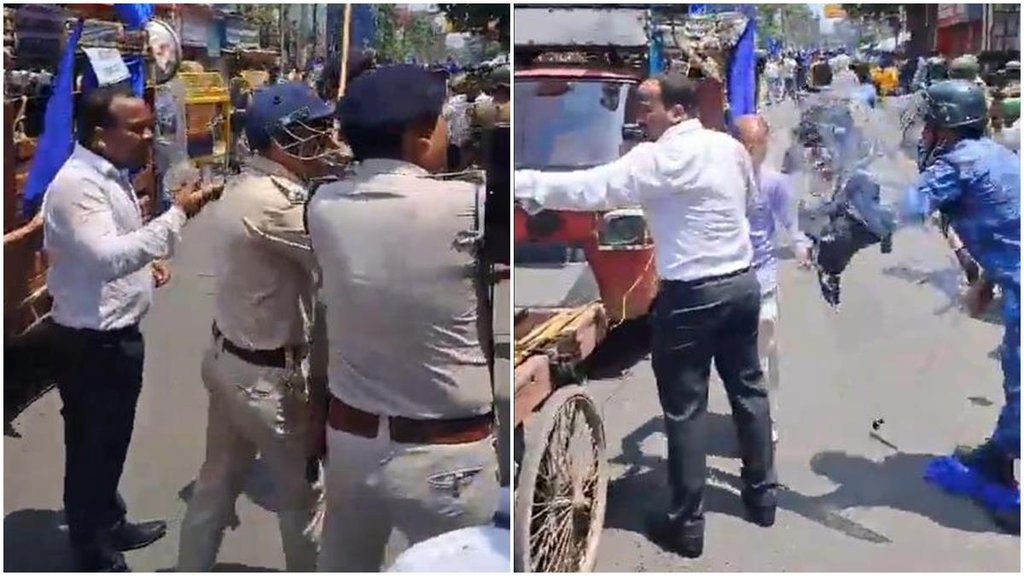 Bharat Bandh, SDM ki pitai, SDM, Lathi Charge, Patna viral video, पटना, एसडीएम की पिटाई, लाठीचार्ज,