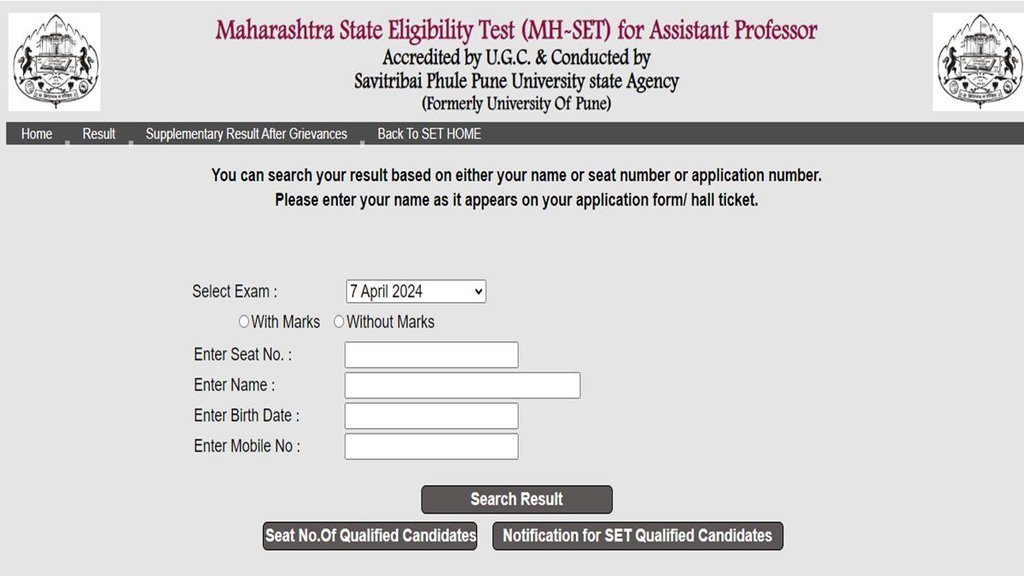 MH SET 2024 Result, Maharashtra Result 2024,