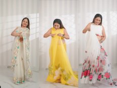 organza saree draping ideas