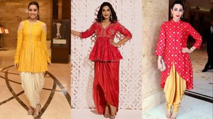 Peplum kurti with dhoti
