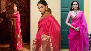Gulabi saree for festive season