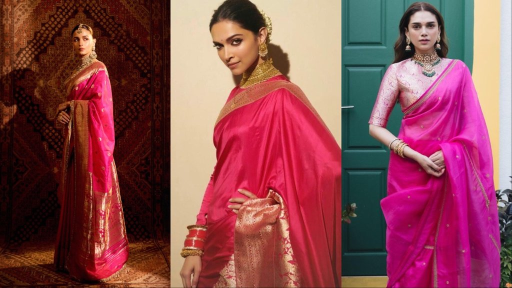 Gulabi saree for festive season