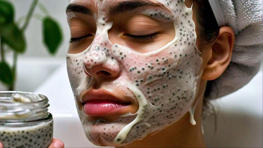 chia seeds face mask with milk for glowing skin