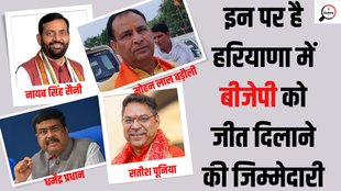 Nayab Singh Saini Mohan Lal Badoli Dharmendra Pradhan Satish Poonia