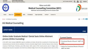MCC, NEET UG Counselling 2024, Round 1 Seat Allotment result