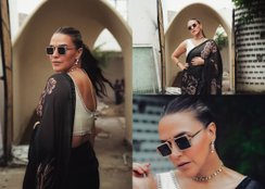 Neha Dhupia Saree Look
