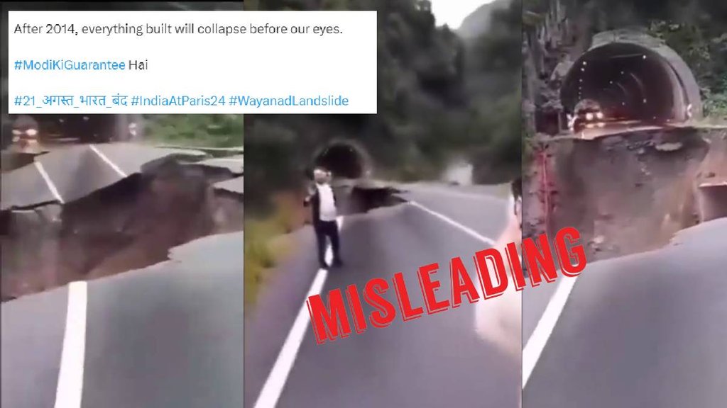 Misleading claim about road collapse in India