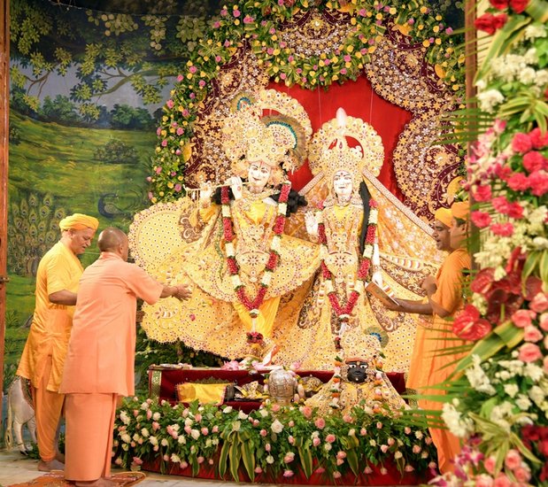 Devotees at Krishna temples