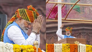 Prime Minister Narendra Modi picks Rajasthani leheriya turban for this Independence Day 2024