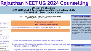 NEET UG Counselling 2024, Rajasthan neet ug counselling 2024 registration