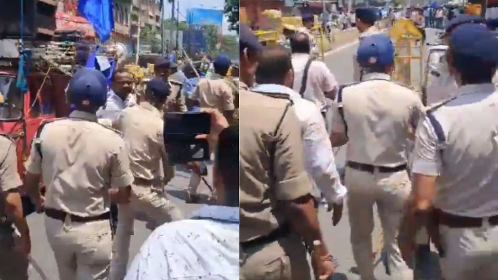 Bharat Bandh, Police constable beaten SDM in Patna, Police constable beaten SDM
