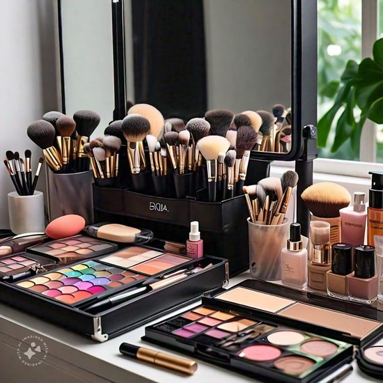 आप अपनी बहन को सुंदर सा मेकअप किट (makeup kit) दे सकते हैं जिसका इस्तेमाल आपकी बहन आराम से और लंबे समय तक के लिए कर सकती है। और तो और 1000 तक में तो इसमें आपको काफी सारी चीजें मिल जाएंगी। (P.C.Meta AI)