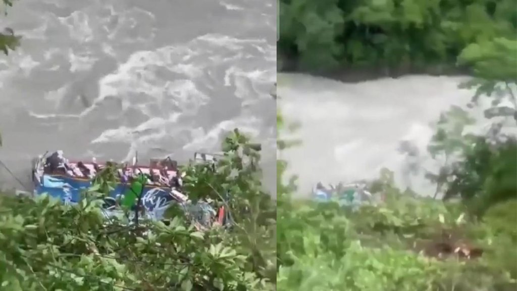 nepal | bus in river | pokhra |