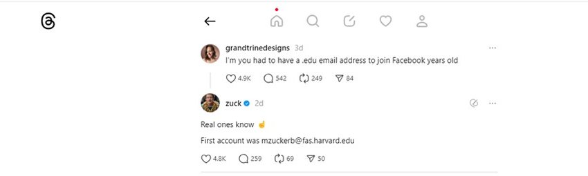 Mark Zuckerberg first facebook account