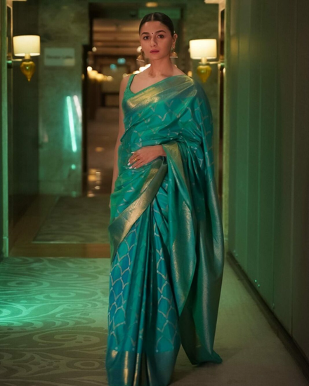 Green saree and blouse combinations