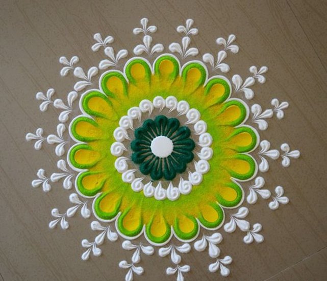 Easy step-by-step Rangoli