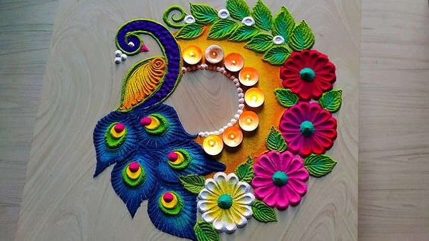 Floral Rangoli designs