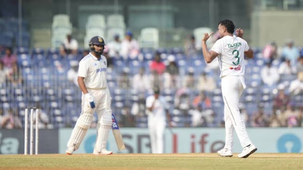 IND vs BAN, Chennai Test, Rohit Sharma Taskin Ahmed