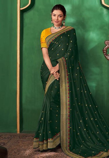 Green saree fashion