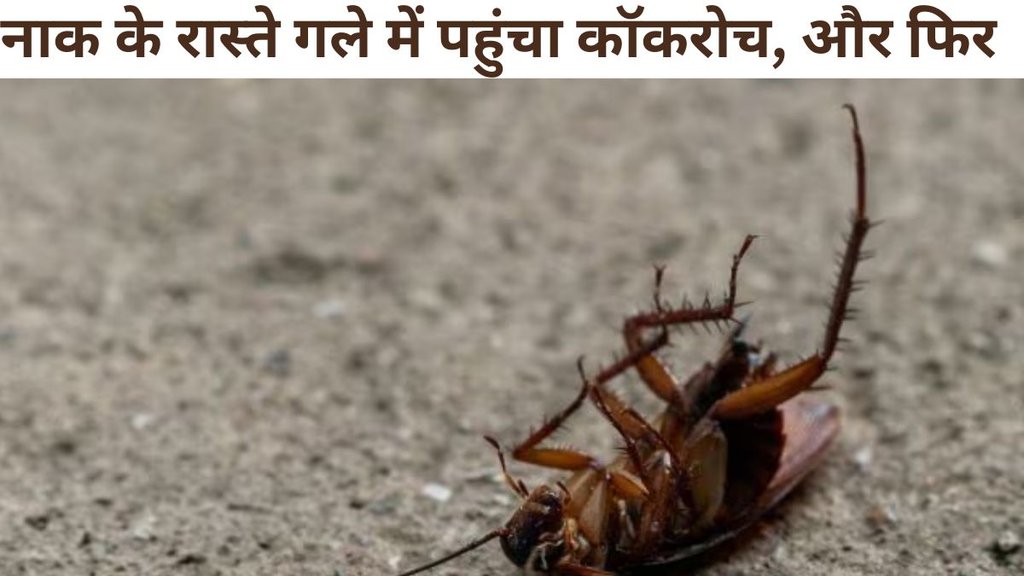 cockroach in nose, chinese man inhales cockroach