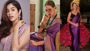 Lavender colour Saree
