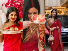 Red saree for first Karwa Chauth