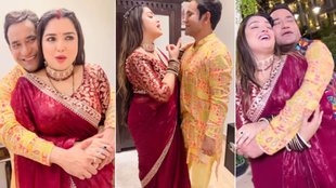 Bhojpuri Adda, Amrapali Dubey, Amrapali Dubey Wore Maroon Colour Sadiya